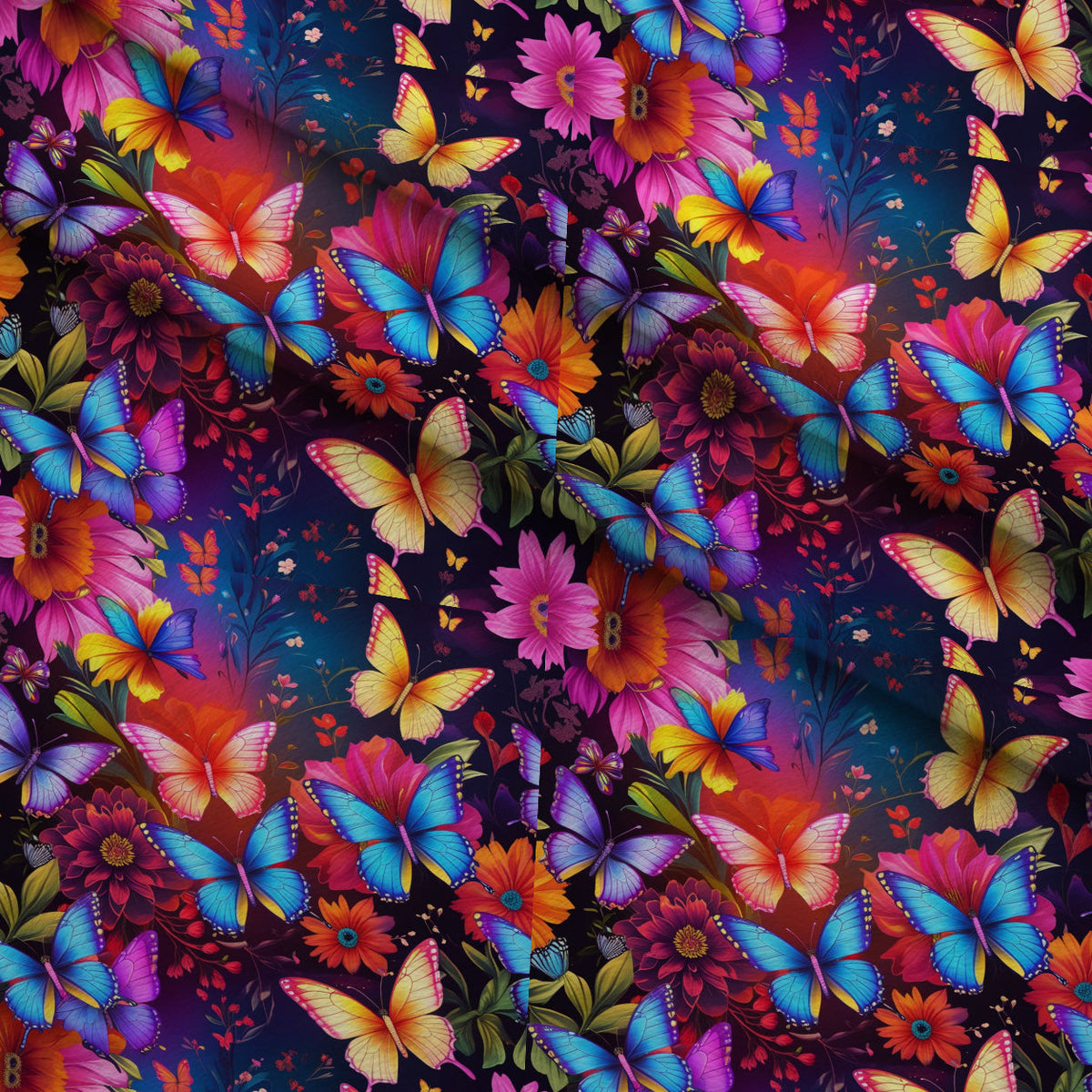 Luminous Wings Pattern 20 Fleece Fabric — fleece fabric folded close-up preview (mv-fleece-v1:lying)