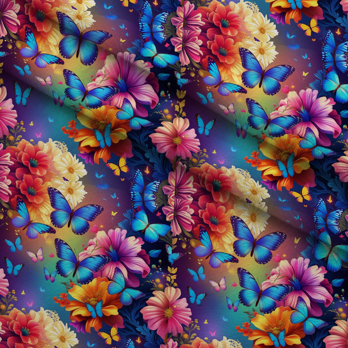Luminous Wings Pattern 21 Fleece Fabric — fleece fabric folded close-up preview (mv-fleece-v1:lying)
