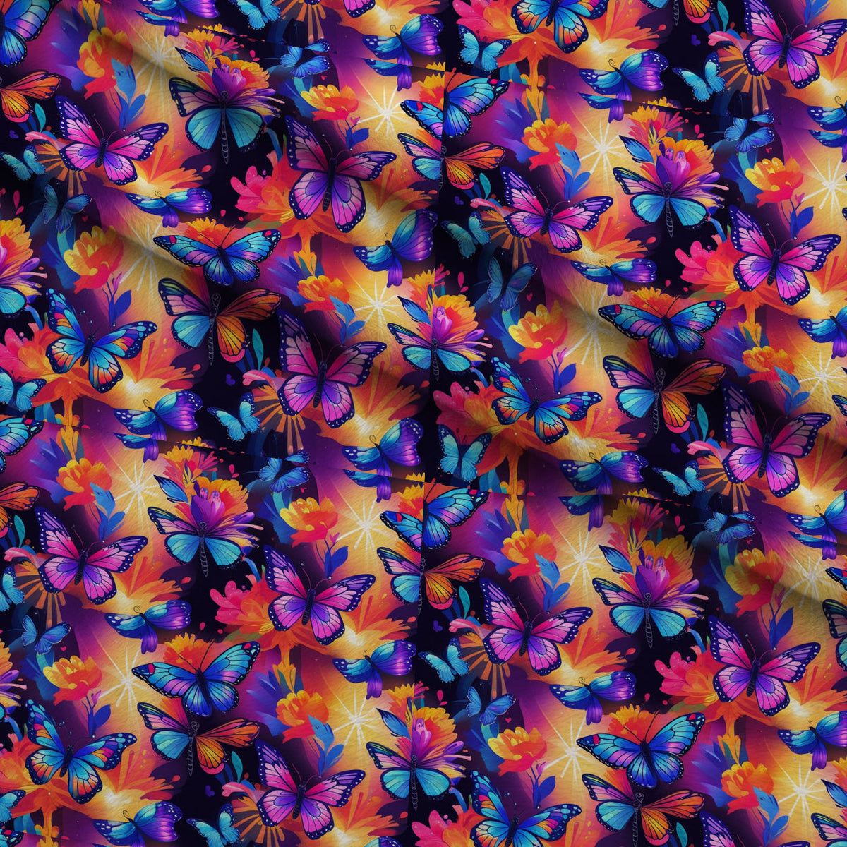 Luminous Wings Pattern 24 Fleece Fabric — fleece fabric folded close-up preview (mv-fleece-v1:lying)