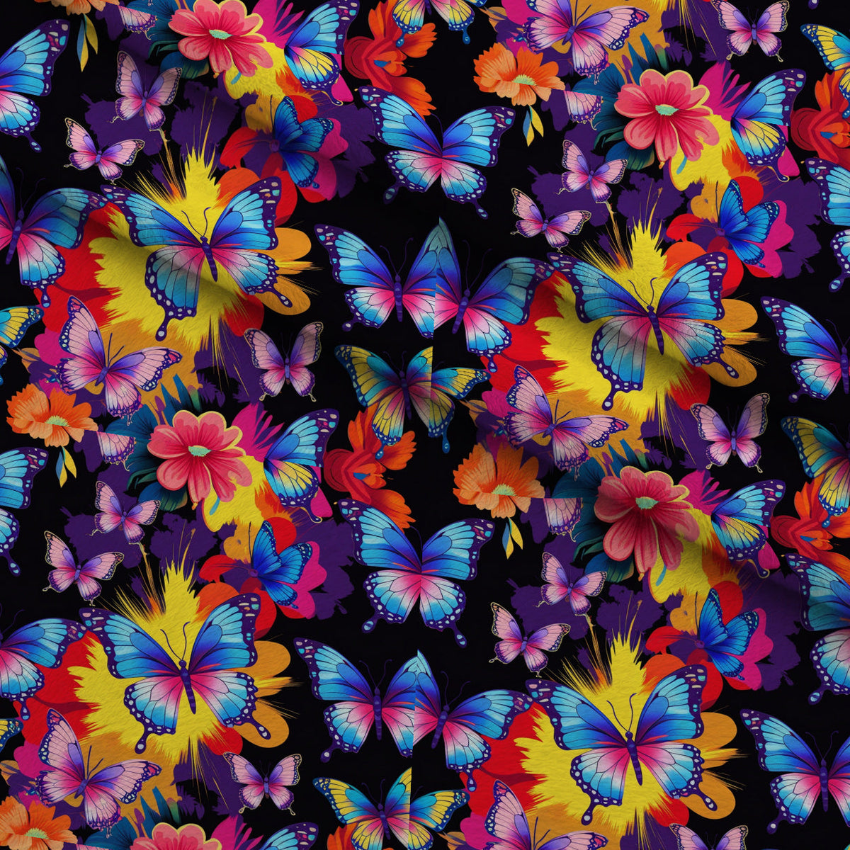 Luminous Wings Pattern 25 Fleece Fabric — fleece fabric folded close-up preview (mv-fleece-v1:lying)