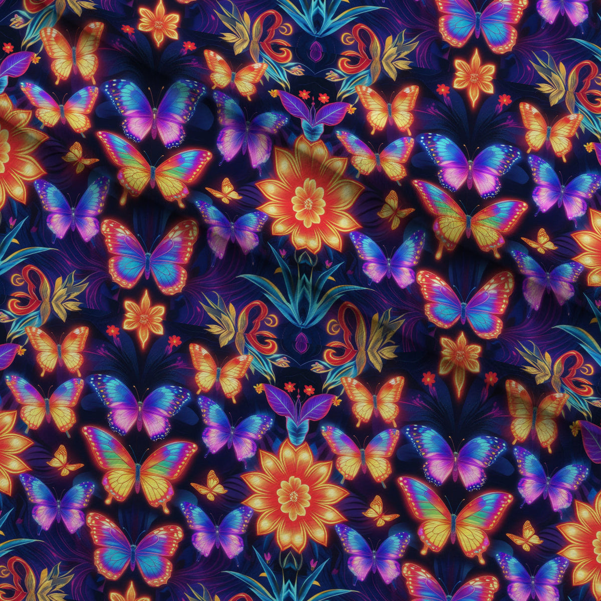 Luminous Wings Pattern 26 Fleece Fabric — fleece fabric folded close-up preview (mv-fleece-v1:lying)