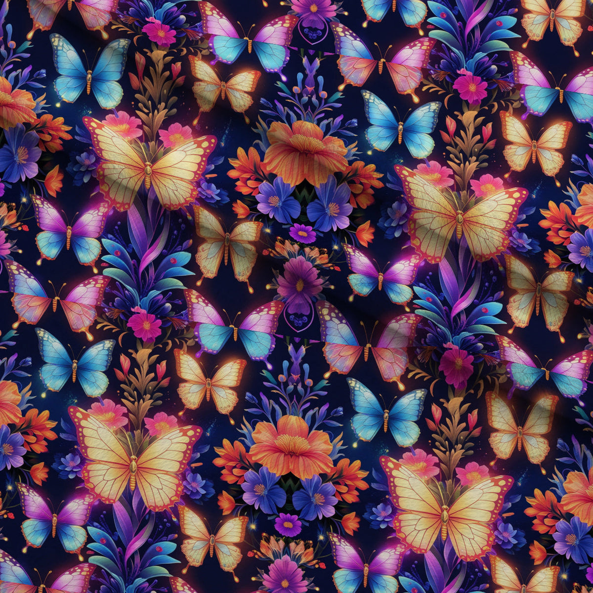 Luminous Wings Pattern 28 Fleece Fabric — fleece fabric folded close-up preview (mv-fleece-v1:lying)