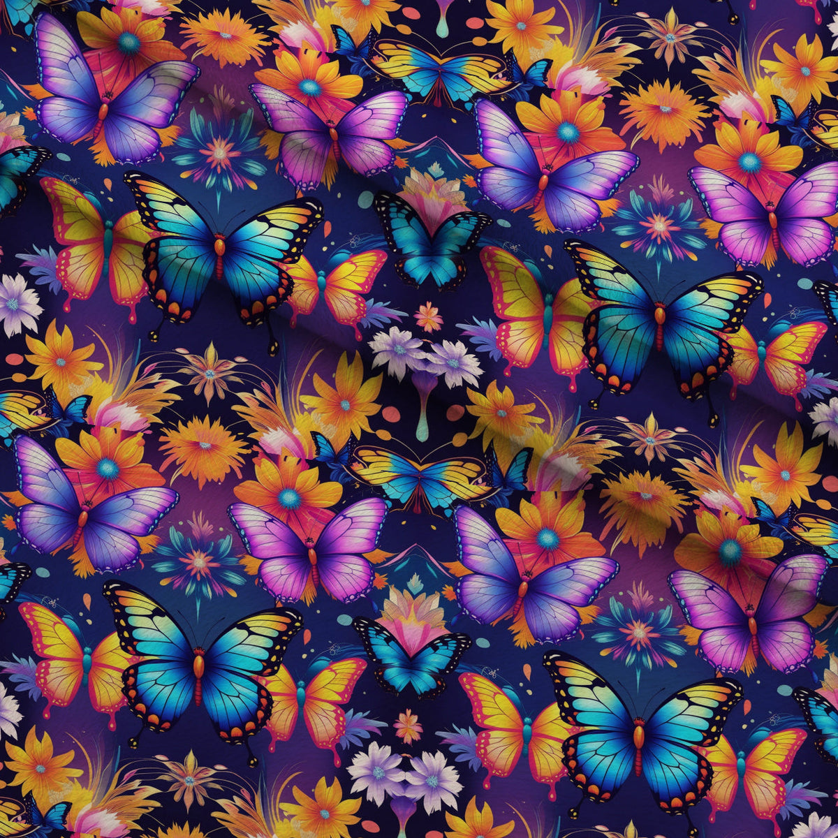 Luminous Wings Pattern 4 Fleece Fabric — fleece fabric folded close-up preview (mv-fleece-v1:lying)