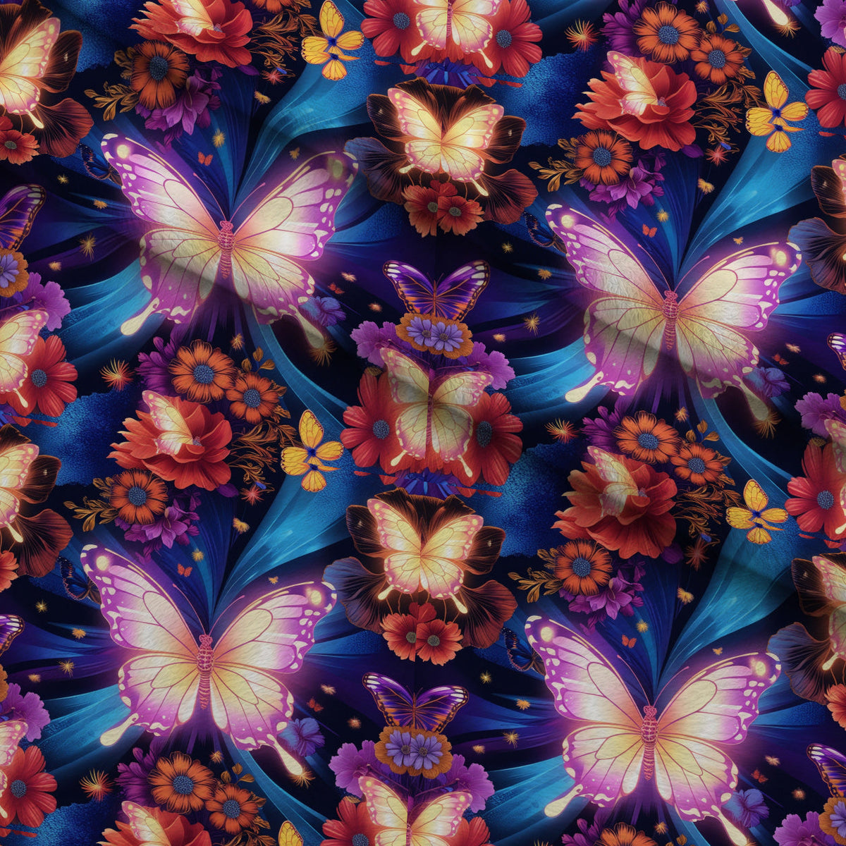Luminous Wings Pattern 7 Fleece Fabric — fleece fabric folded close-up preview (mv-fleece-v1:lying)