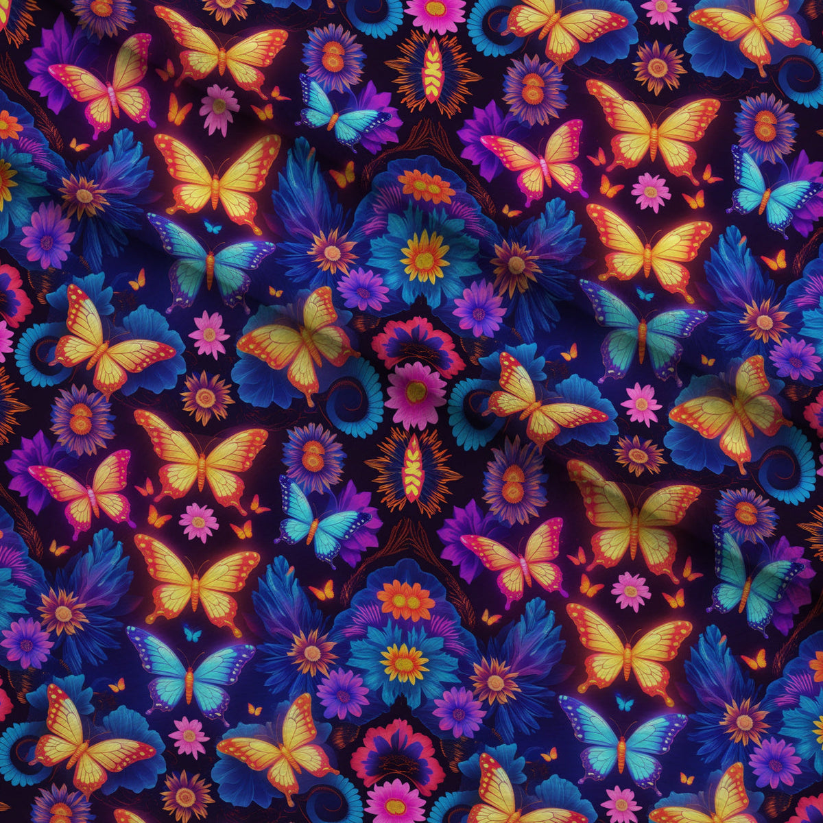 Luminous Wings Pattern 9 Fleece Fabric — fleece fabric folded close-up preview (mv-fleece-v1:lying)
