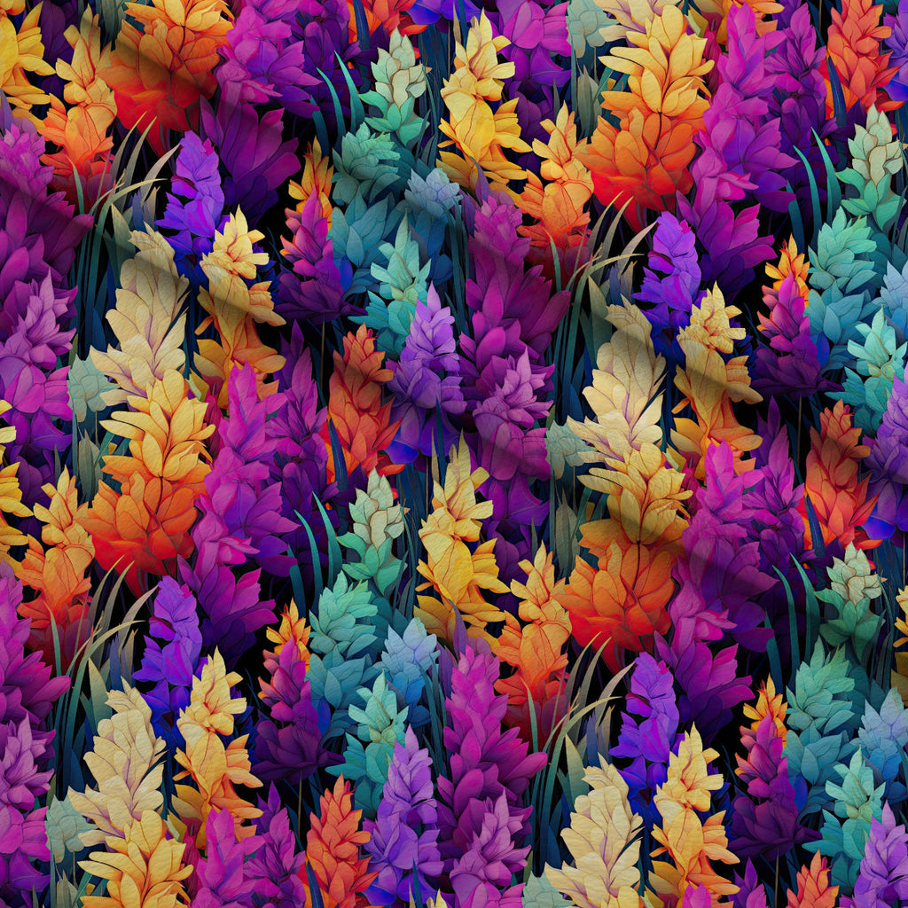 Lupine Spires Pattern 1 Fleece Fabric — fleece fabric folded close-up preview (mv-fleece-v1:lying)