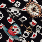 Mad Hatter Harlequin Pattern 1 Fleece Fabric — fleece fabric folded close-up preview (mv-fleece-v1:lying)