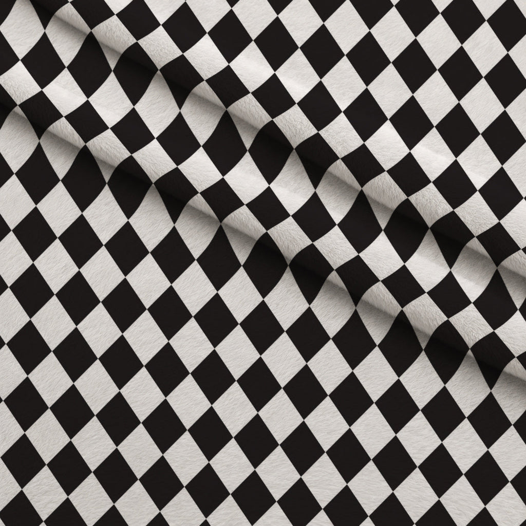 Mad Hatter Harlequin Pattern 11 Fleece Fabric — fleece fabric folded close-up preview (mv-fleece-v1:lying)