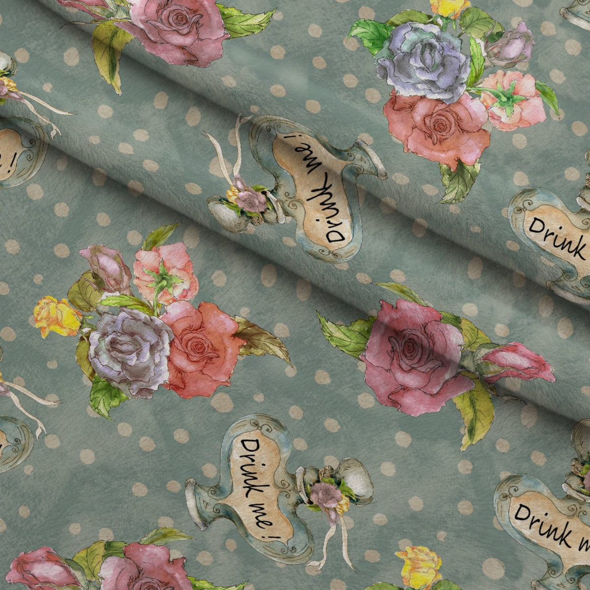 Mad Hatter Harlequin Pattern 6 Fleece Fabric — fleece fabric folded close-up preview (mv-fleece-v1:lying)