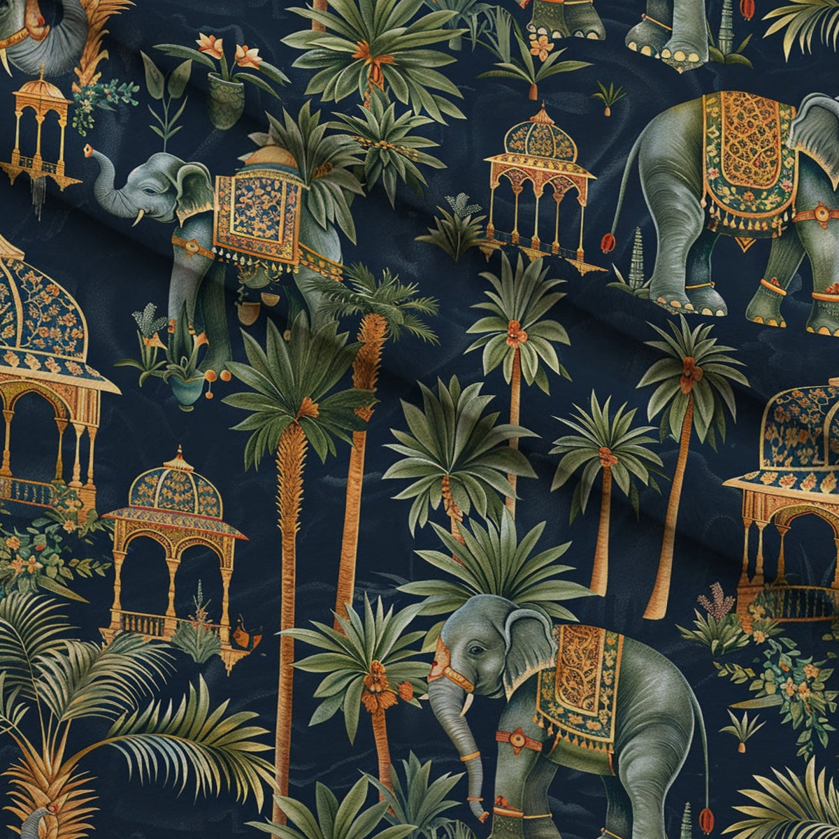 Maharaja Palace Pattern 1 Fleece Fabric — fleece fabric folded close-up preview (mv-fleece-v1:lying)
