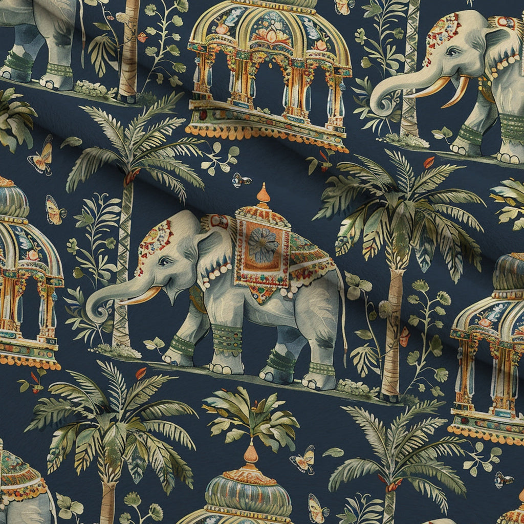 Maharaja Palace Pattern 2 Fleece Fabric — fleece fabric folded close-up preview (mv-fleece-v1:lying)