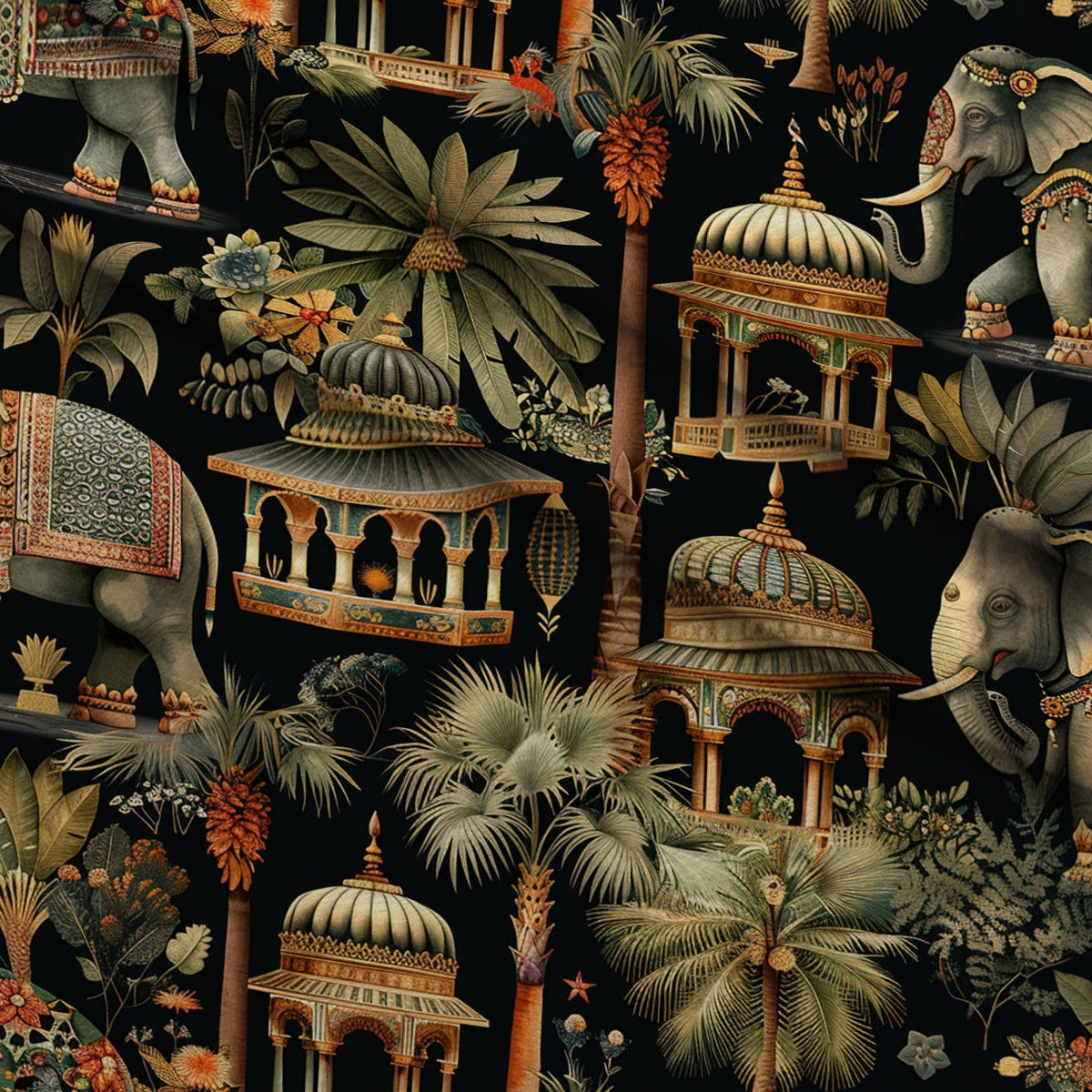 Maharaja Palace Pattern 4 Fleece Fabric — fleece fabric folded close-up preview (mv-fleece-v1:lying)
