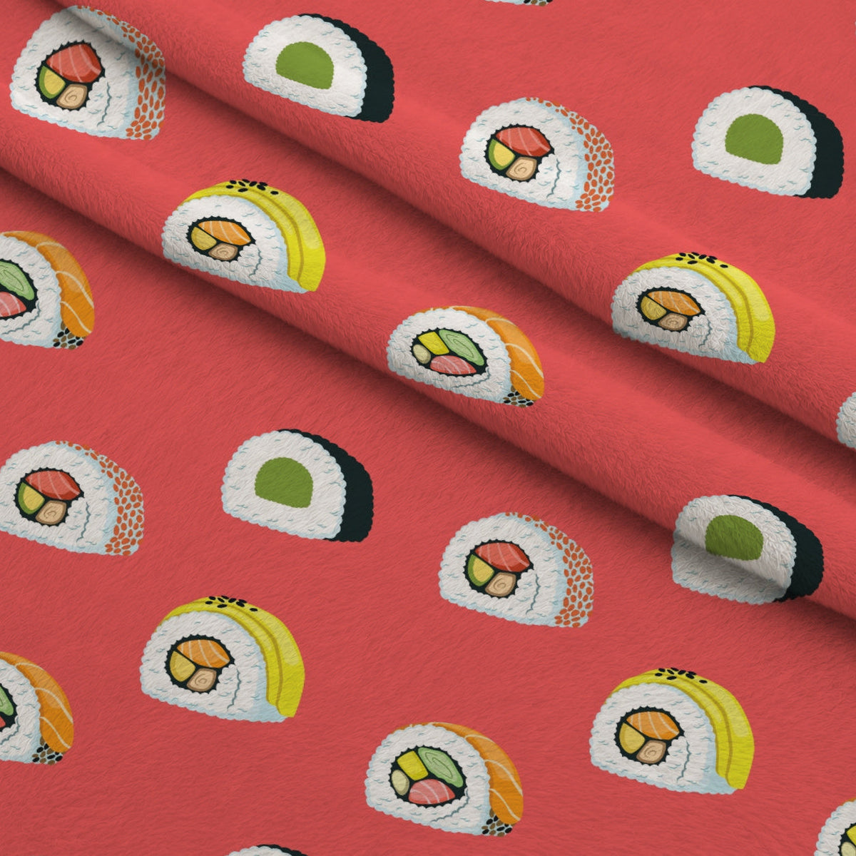 Maki Medley Pattern 1 Fleece Fabric — fleece fabric folded close-up preview (mv-fleece-v1:lying)