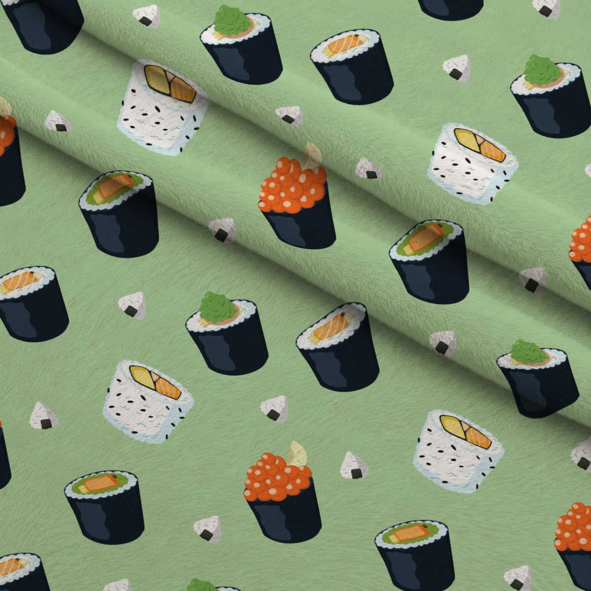 Maki Medley Pattern 2 Fleece Fabric — fleece fabric folded close-up preview (mv-fleece-v1:lying)