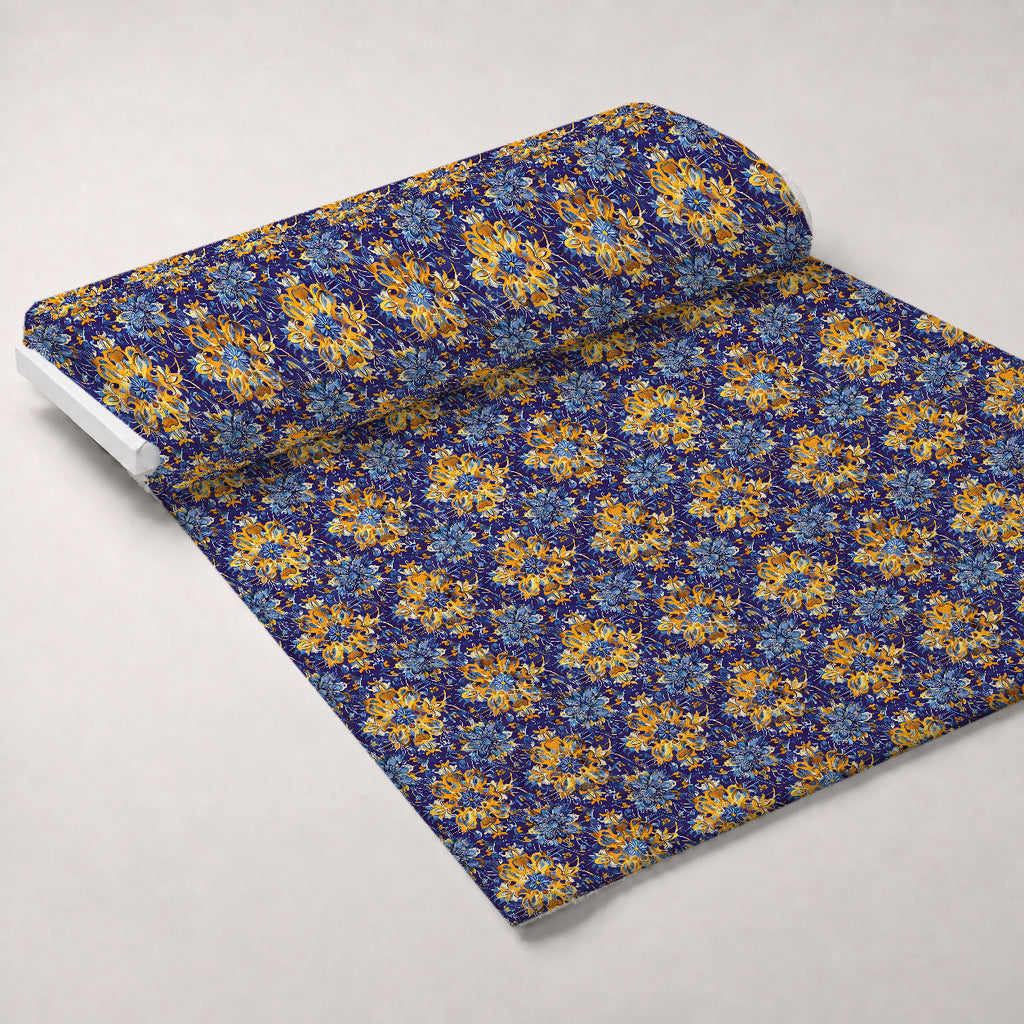Marigold Mosaic Pattern 1 Fleece Fabric — fleece fabric unrolled bolt preview (mv-fleece-v1:bolt)