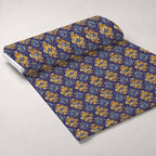 Marigold Mosaic Pattern 1 Fleece Fabric — fleece fabric unrolled bolt preview (mv-fleece-v1:bolt)