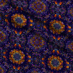 Marigold Mosaic Pattern 3 Fleece Fabric — fleece fabric folded close-up preview (mv-fleece-v1:lying)