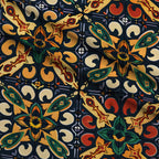 Marigold Mosaic Pattern 4 Fleece Fabric — fleece fabric folded close-up preview (mv-fleece-v1:lying)