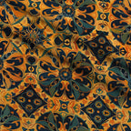 Marigold Mosaic Pattern 6 Fleece Fabric — fleece fabric folded close-up preview (mv-fleece-v1:lying)
