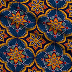 Marigold Mosaic Pattern 8 Fleece Fabric — fleece fabric folded close-up preview (mv-fleece-v1:lying)