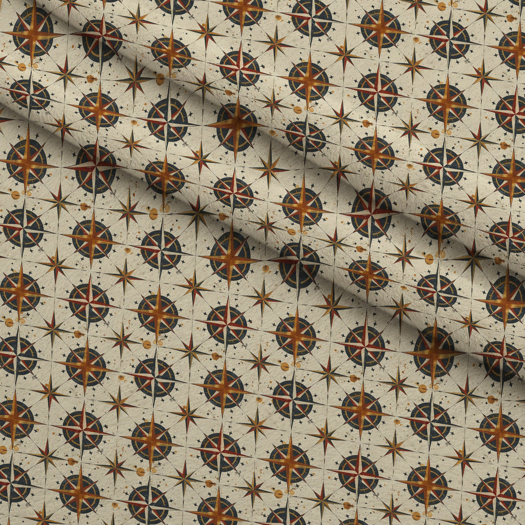 Mariner's Star Pattern 10 Fleece Fabric — fleece fabric folded close-up preview (mv-fleece-v1:lying)