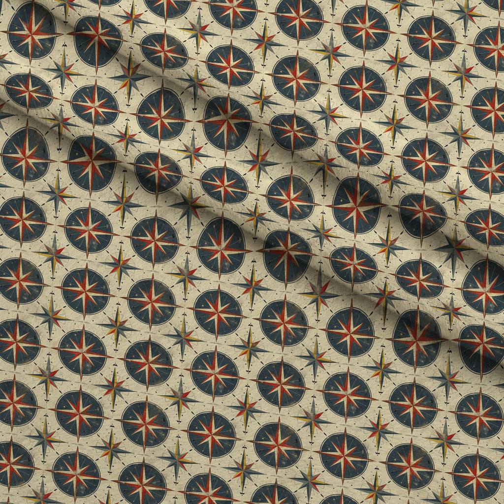 Mariner's Star Pattern 5 Fleece Fabric — fleece fabric folded close-up preview (mv-fleece-v1:lying)