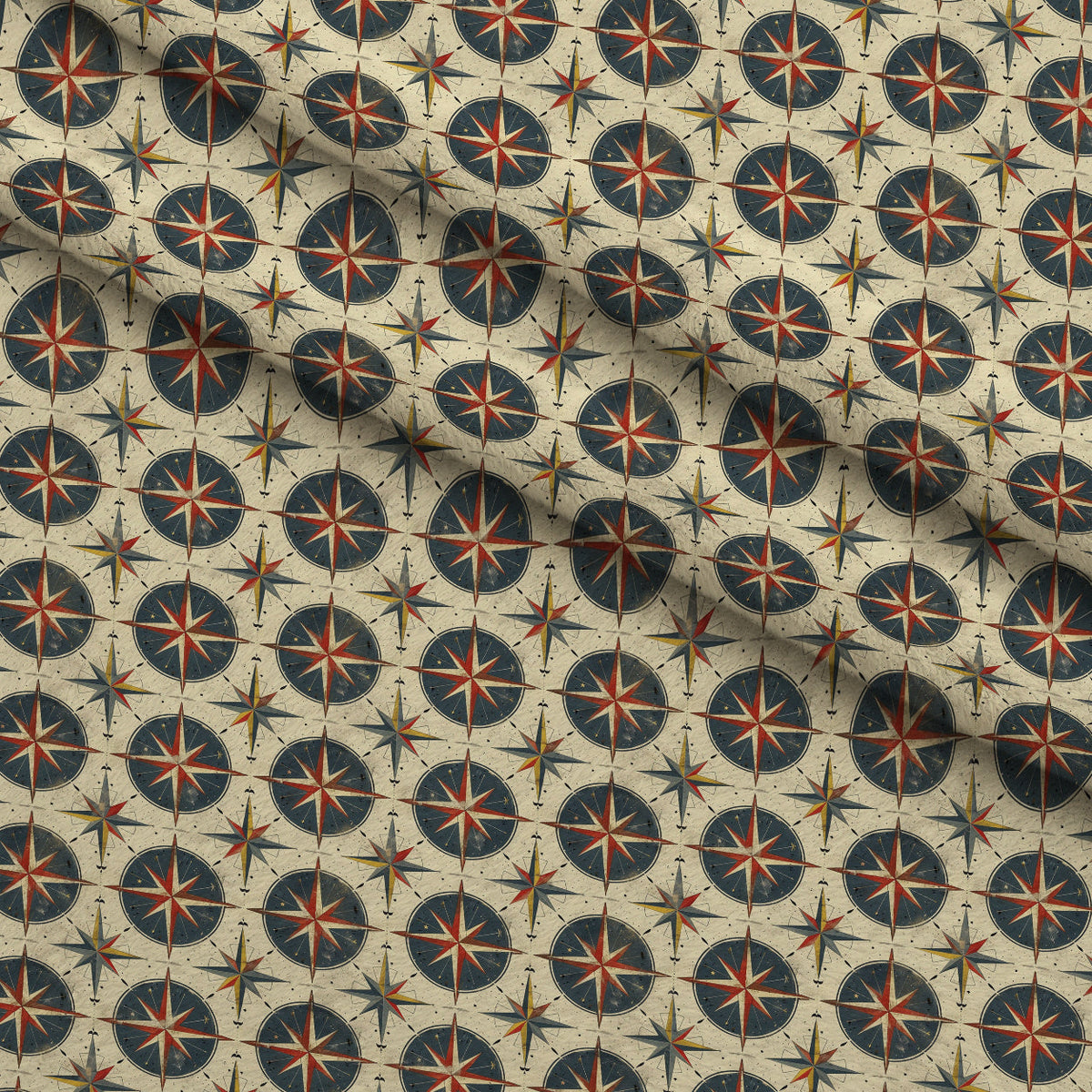 Mariner's Star Pattern 5 Fleece Fabric — fleece fabric folded close-up preview (mv-fleece-v1:lying)