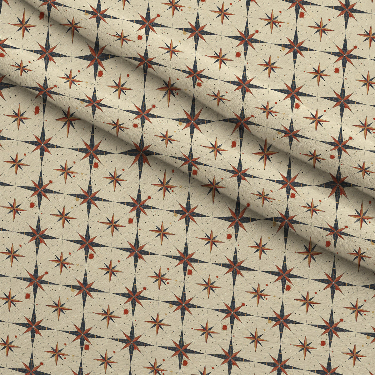 Mariner's Star Pattern 7 Fleece Fabric — fleece fabric folded close-up preview (mv-fleece-v1:lying)