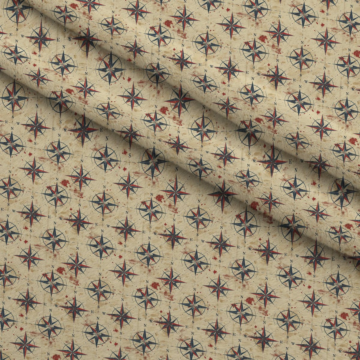 Mariner's Star Pattern 9 Fleece Fabric — fleece fabric folded close-up preview (mv-fleece-v1:lying)