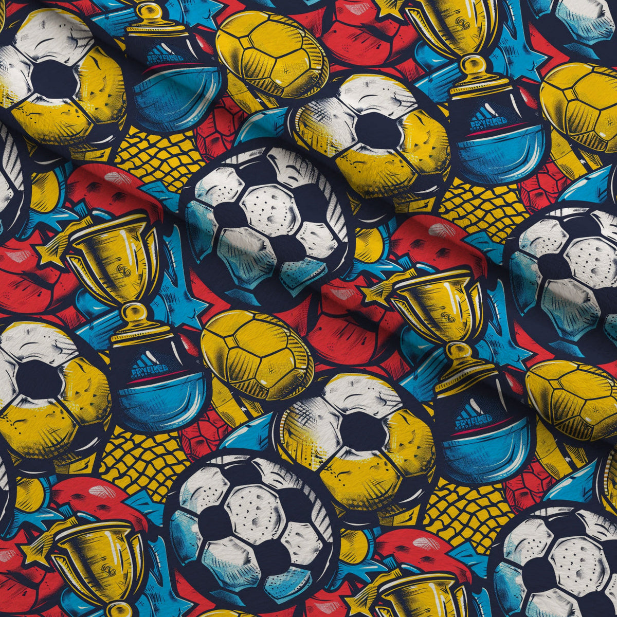 Match Day Pattern 12 Fleece Fabric — fleece fabric folded close-up preview (mv-fleece-v1:lying)