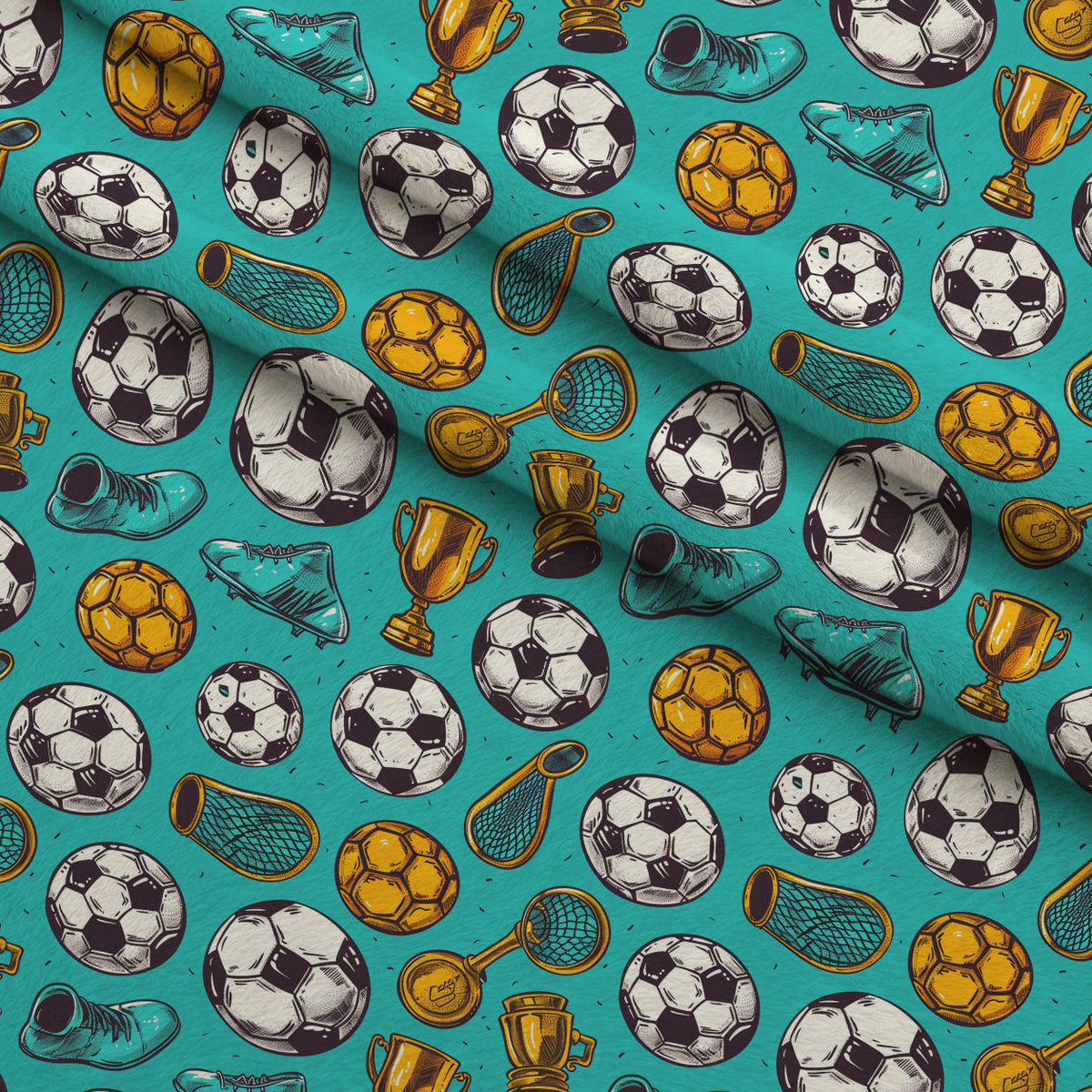 Match Day Pattern 2 Fleece Fabric — fleece fabric folded close-up preview (mv-fleece-v1:lying)