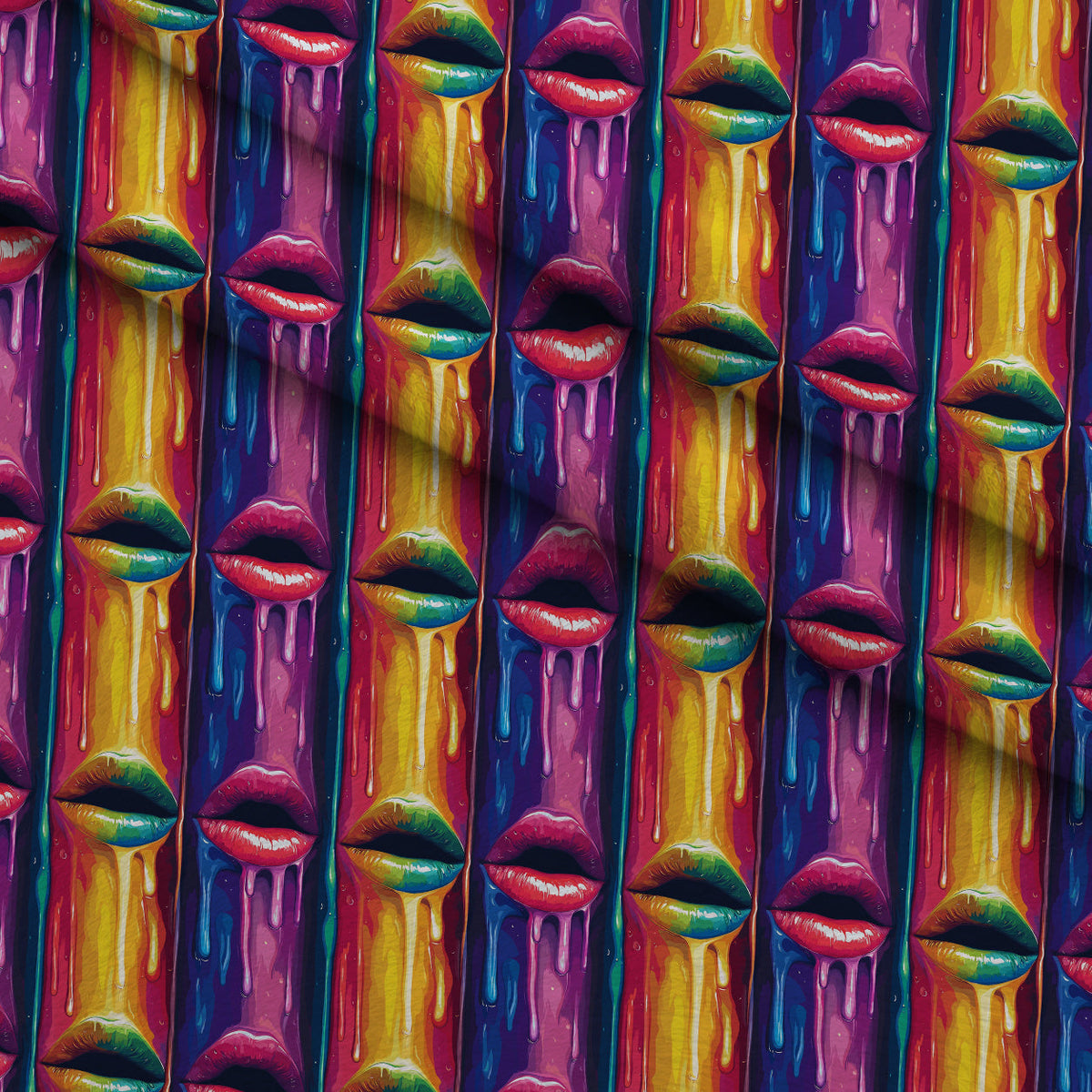 Melting Kisses Pattern 1 Fleece Fabric — fleece fabric folded close-up preview (mv-fleece-v1:lying)