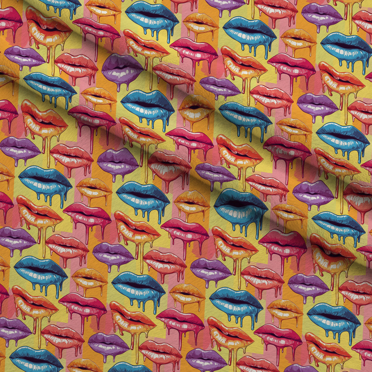 Melting Kisses Pattern 10 Fleece Fabric — fleece fabric folded close-up preview (mv-fleece-v1:lying)