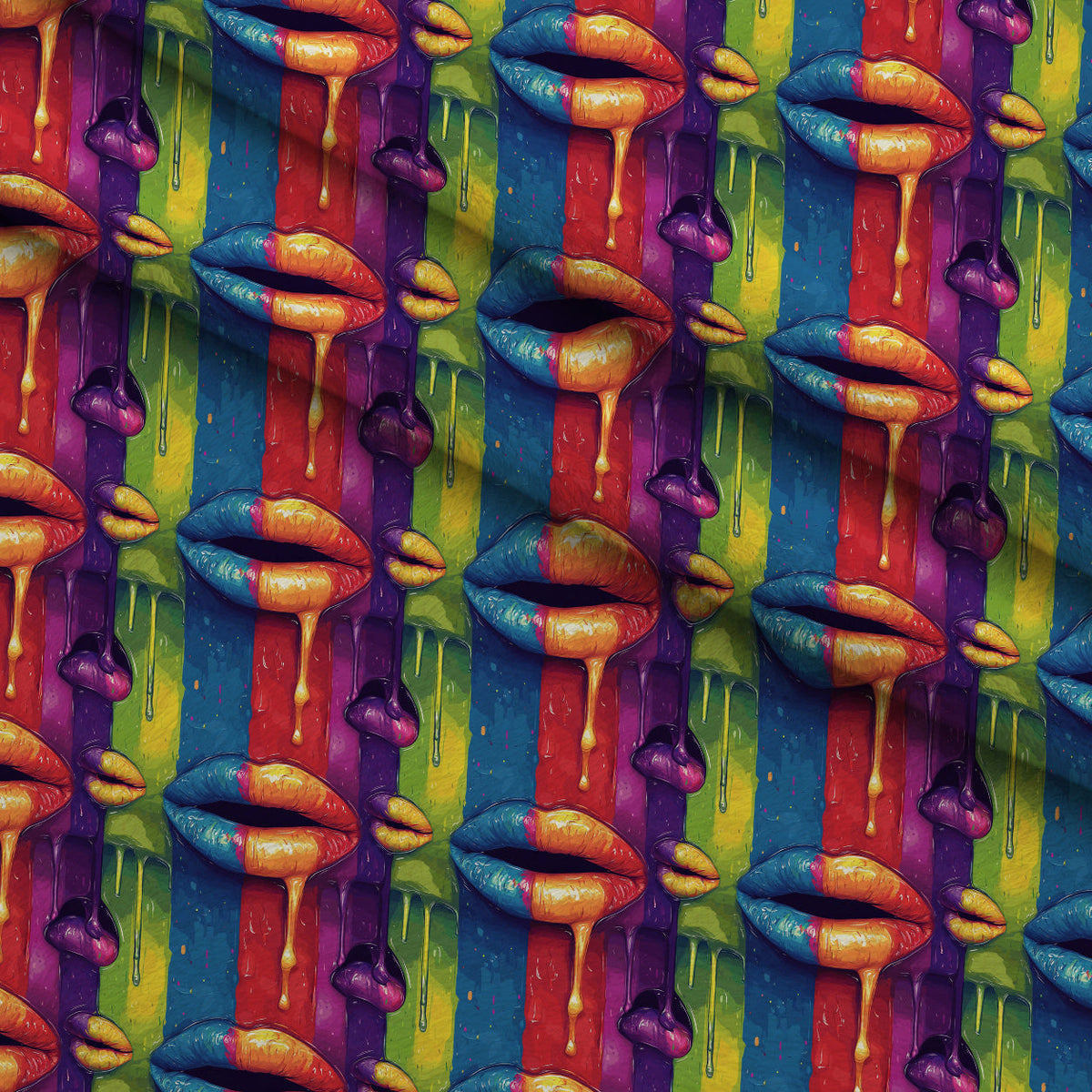 Melting Kisses Pattern 11 Fleece Fabric — fleece fabric folded close-up preview (mv-fleece-v1:lying)