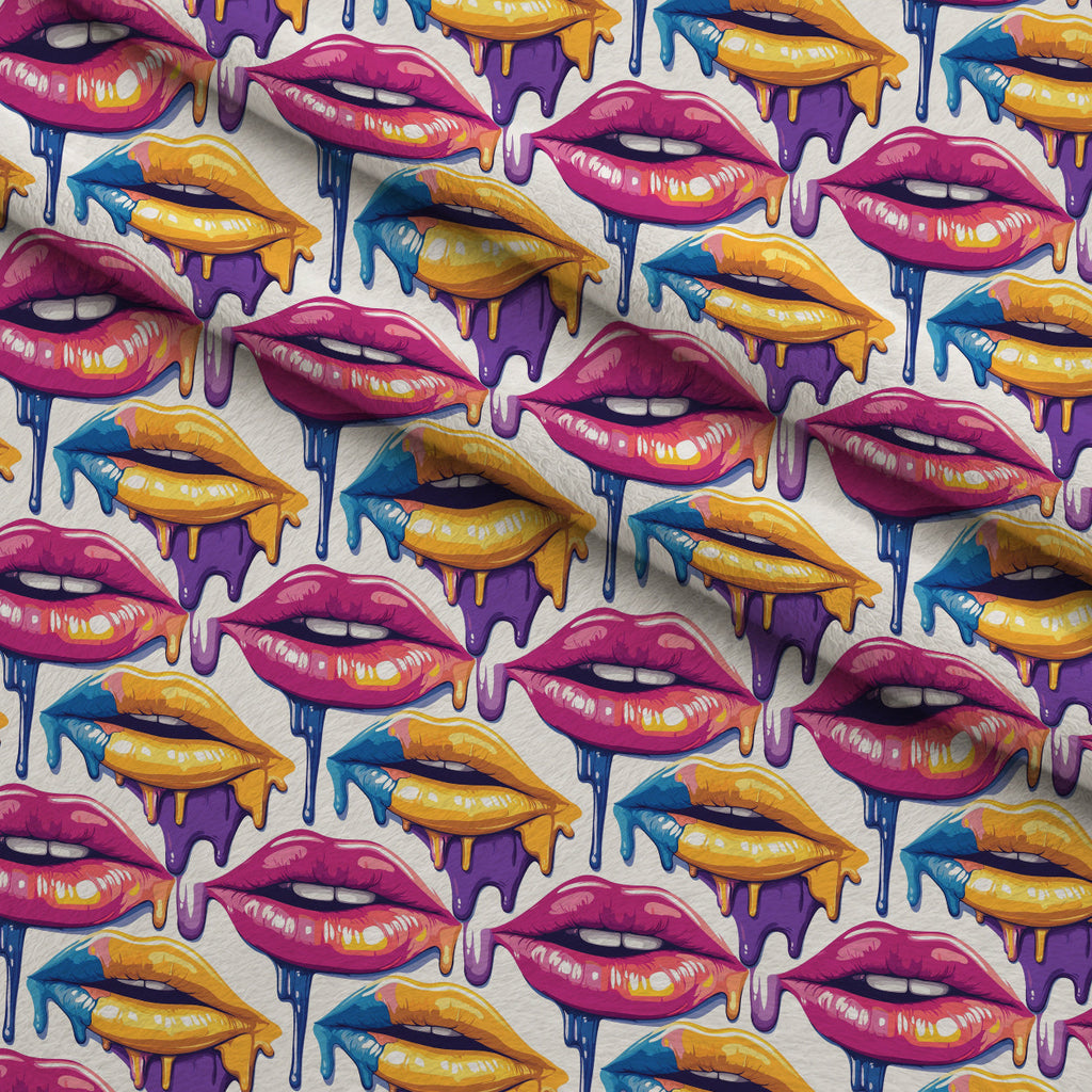 Melting Kisses Pattern 12 Fleece Fabric — fleece fabric folded close-up preview (mv-fleece-v1:lying)