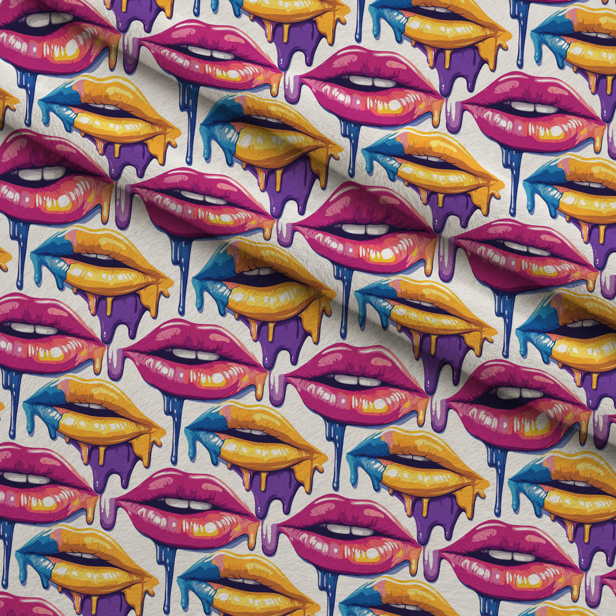 Melting Kisses Pattern 12 Fleece Fabric — fleece fabric folded close-up preview (mv-fleece-v1:lying)