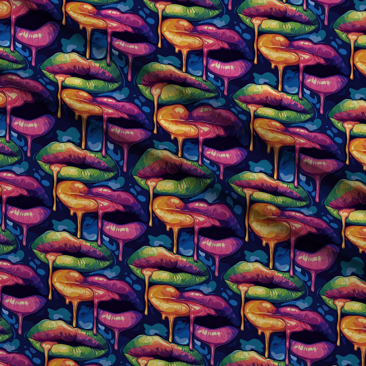 Melting Kisses Pattern 2 Fleece Fabric — fleece fabric folded close-up preview (mv-fleece-v1:lying)
