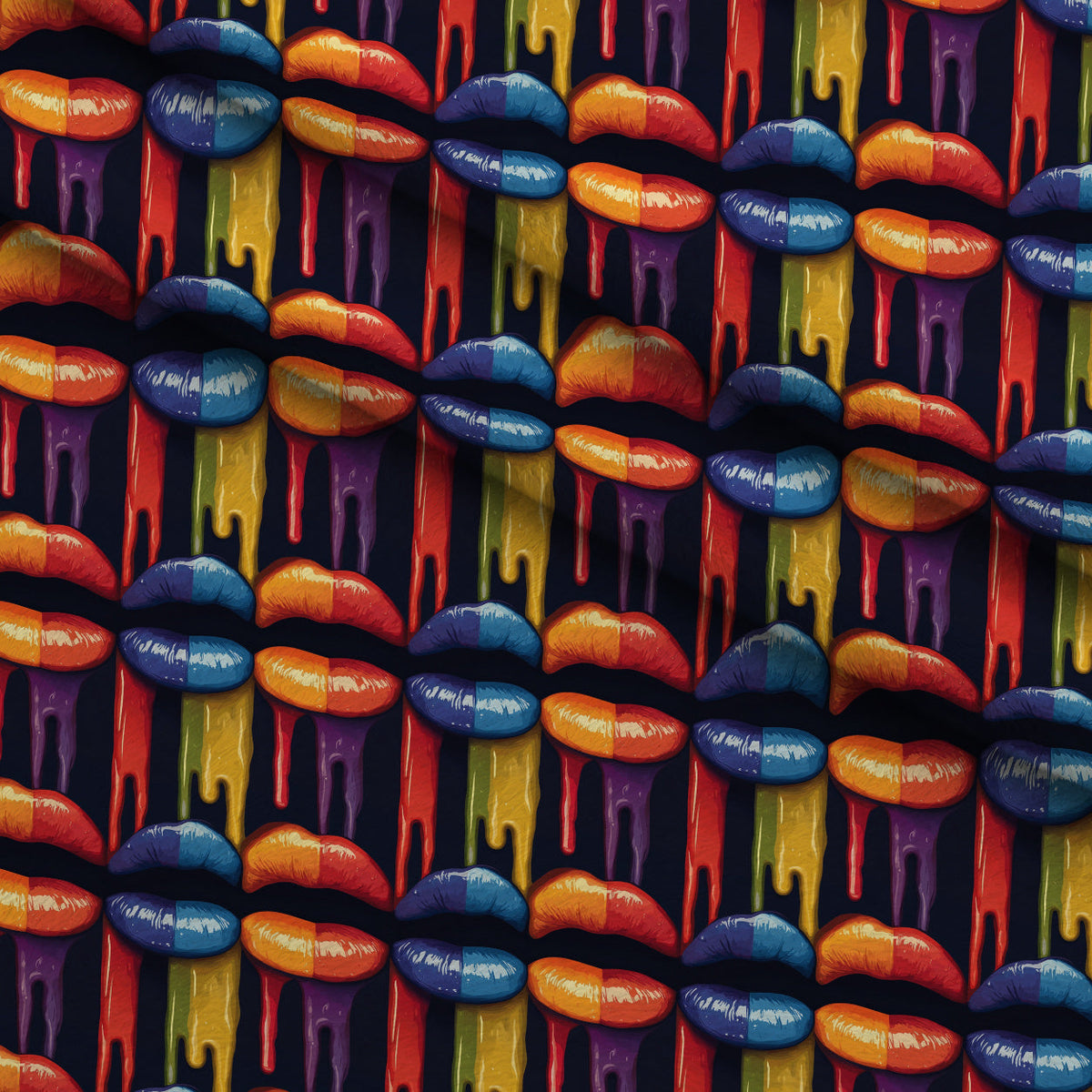 Melting Kisses Pattern 3 Fleece Fabric — fleece fabric folded close-up preview (mv-fleece-v1:lying)