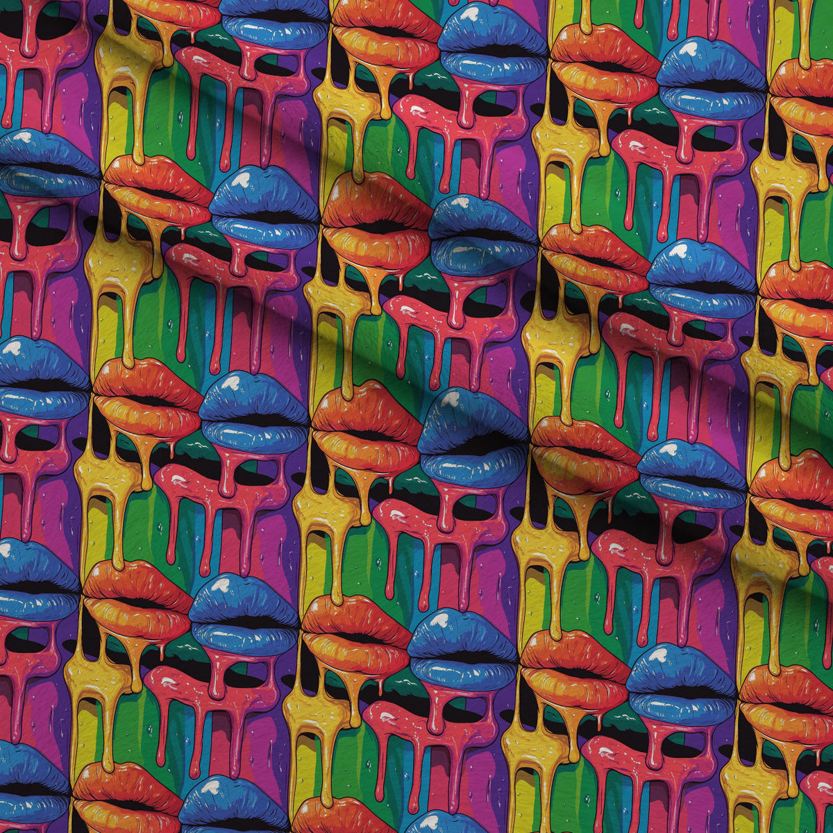 Melting Kisses Pattern 4 Fleece Fabric — fleece fabric folded close-up preview (mv-fleece-v1:lying)
