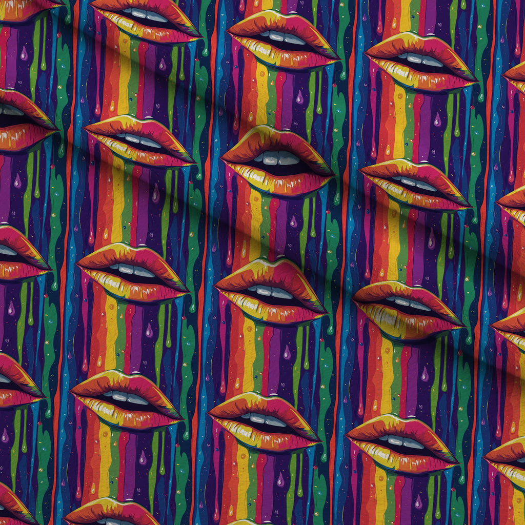 Melting Kisses Pattern 5 Fleece Fabric — fleece fabric folded close-up preview (mv-fleece-v1:lying)