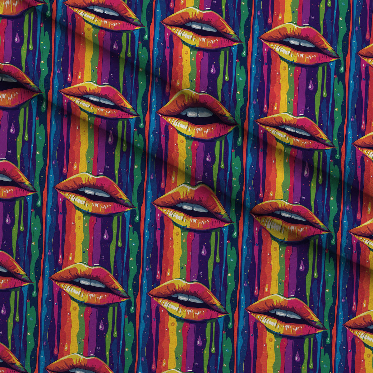 Melting Kisses Pattern 5 Fleece Fabric — fleece fabric folded close-up preview (mv-fleece-v1:lying)