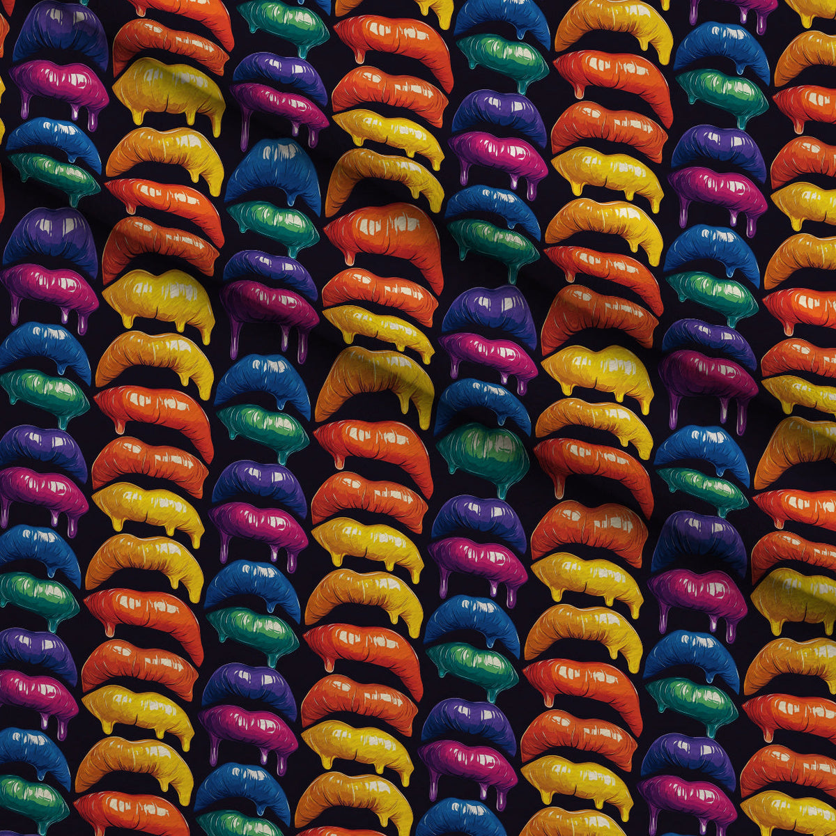 Melting Kisses Pattern 6 Fleece Fabric — fleece fabric folded close-up preview (mv-fleece-v1:lying)