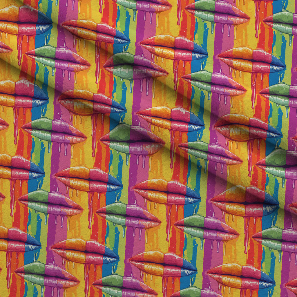 Melting Kisses Pattern 7 Fleece Fabric — fleece fabric folded close-up preview (mv-fleece-v1:lying)