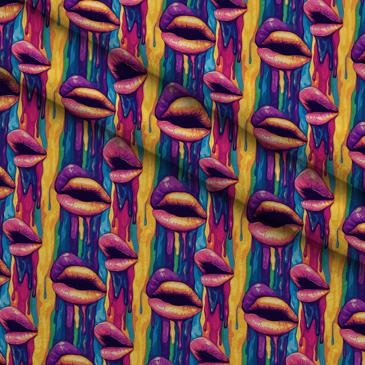 Melting Kisses Pattern 8 Fleece Fabric — fleece fabric folded close-up preview (mv-fleece-v1:lying)