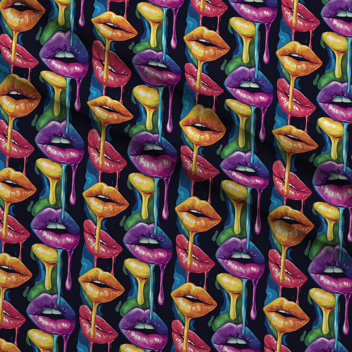 Melting Kisses Pattern 9 Fleece Fabric — fleece fabric folded close-up preview (mv-fleece-v1:lying)