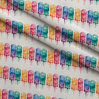 Melty Rainbow Pops Pattern 1 Fleece Fabric — fleece fabric folded close-up preview (mv-fleece-v1:lying)