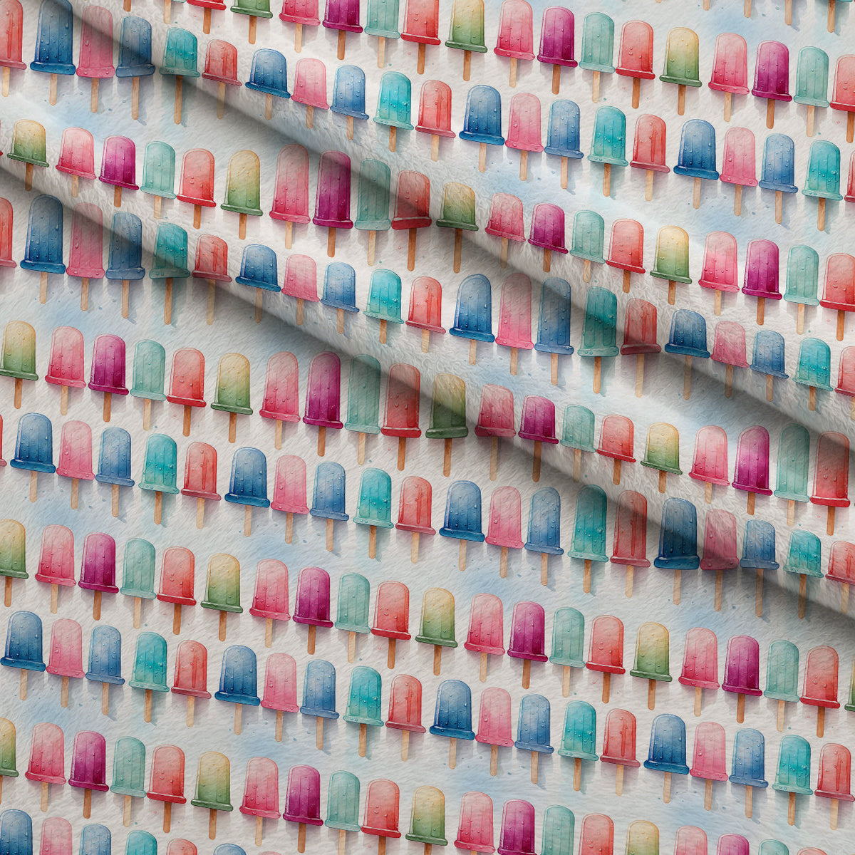 Melty Rainbow Pops Pattern 12 Fleece Fabric — fleece fabric folded close-up preview (mv-fleece-v1:lying)