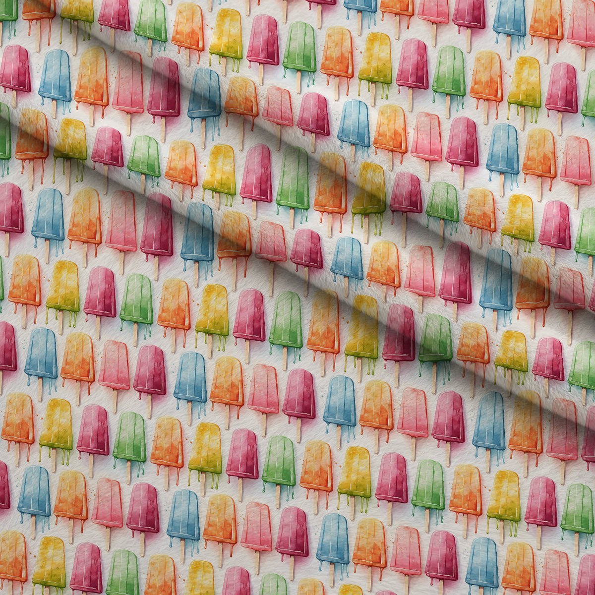 Melty Rainbow Pops Pattern 9 Fleece Fabric — fleece fabric folded close-up preview (mv-fleece-v1:lying)