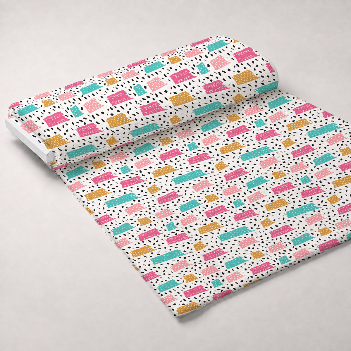 Memphis Confetti Pattern 13 Fleece Fabric — fleece fabric unrolled bolt preview (mv-fleece-v1:bolt)