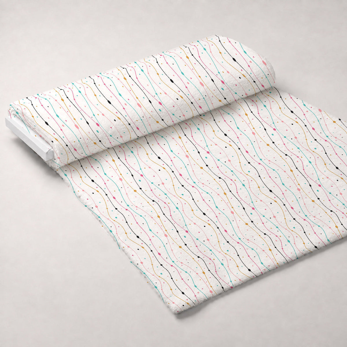 Memphis Confetti Pattern 14 Fleece Fabric — fleece fabric unrolled bolt preview (mv-fleece-v1:bolt)